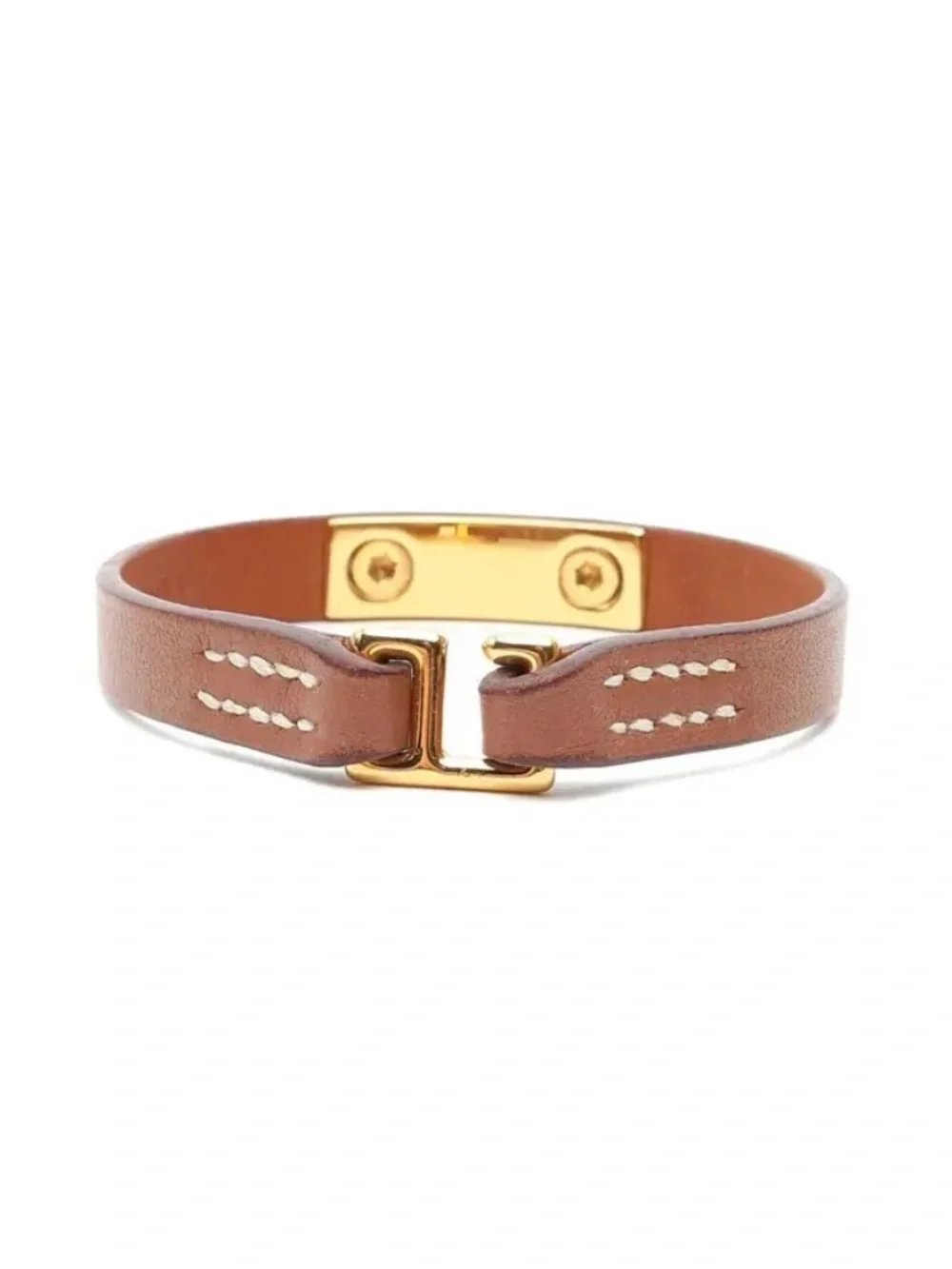 Hermes Rivale Mini Leather Bracelet with Gold Hardware - Picture 4 of 7